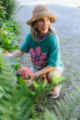 Flower Tee - Sea Green