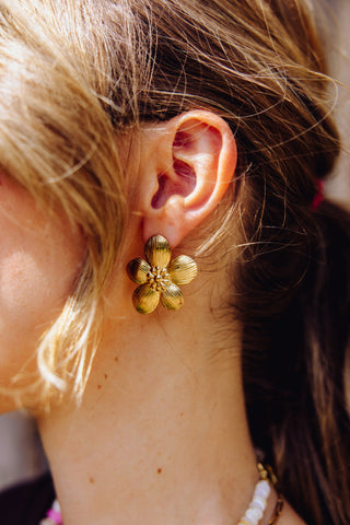 Flower Earrings - Goud