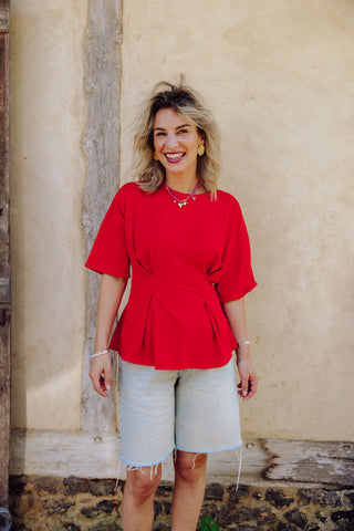 Flora Tee - Rood