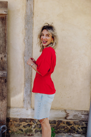 Flora Tee - Rood