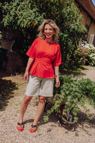 Flora Tee - Rood