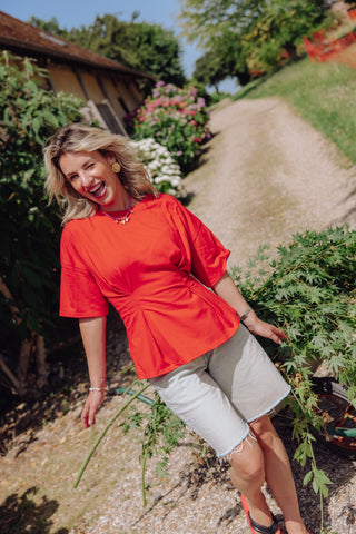 Flora Tee - Rood