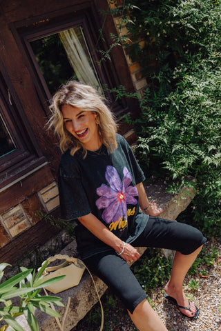 Flower Tee - Grey Washed