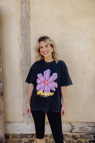 Flower Tee - Grey Washed