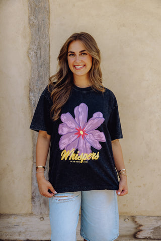 Flower Tee - Grey Washed
