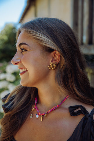 Statement Flower Earrings - Goud