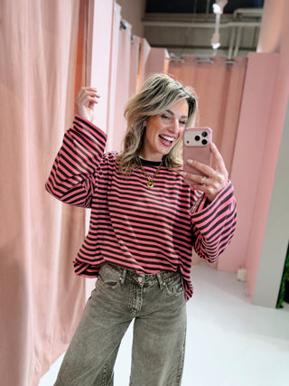 Kiona Longsleeve - Roze/Bruin