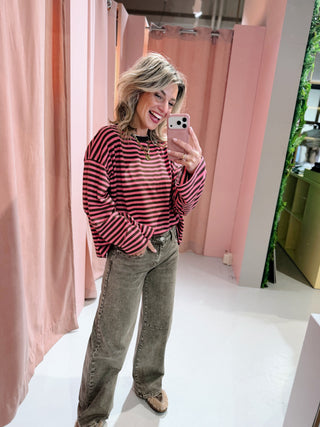 Kiona Longsleeve - Roze/Bruin