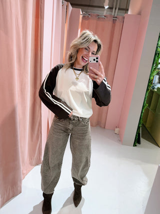 Mia Longsleeve - Bruin/Wit