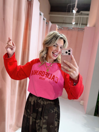 California 1998 Longsleeve - Roze/Rood