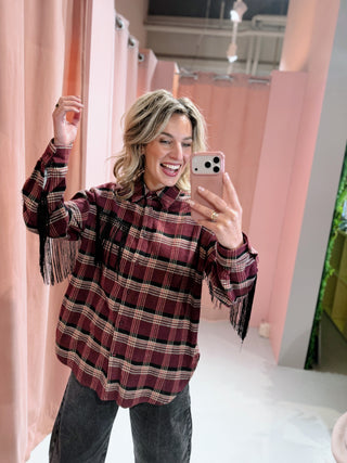 Fringe Ruit Blouse - Bordeaux
