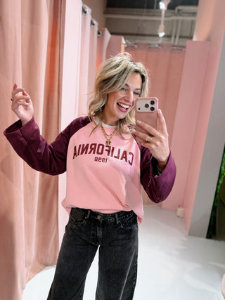 California 1998 Longsleeve - Bordeaux/Roze