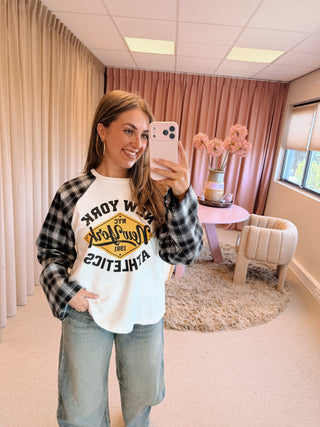 NY Ruit Longsleeve - Zwart