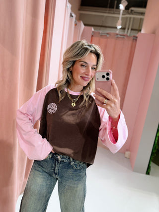 Lizzy Longsleeve - Roze/Bruin