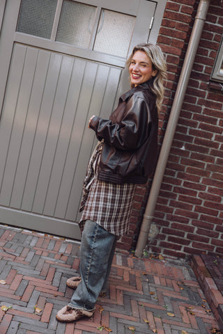Kiki PU Jacket - Bruin
