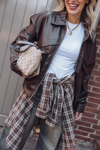 Kiki PU Jacket - Bruin
