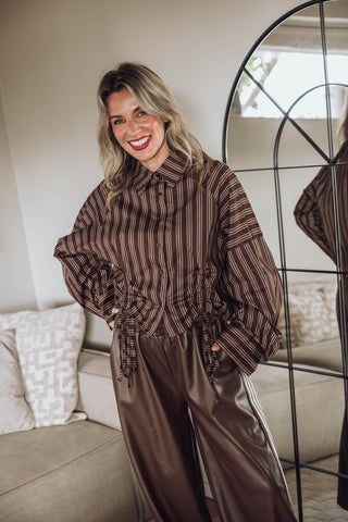 Zoe Streep Blouse - Bruin