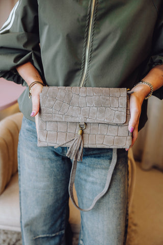 Avila Croco Bag - Taupe