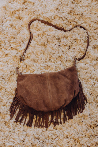 Vromy Suede Bag - Dark Brown