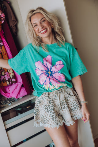 Flower Tee - Sea Green