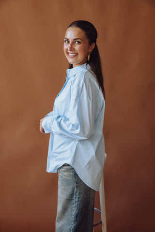 Inez Blouse - Lichtblauw