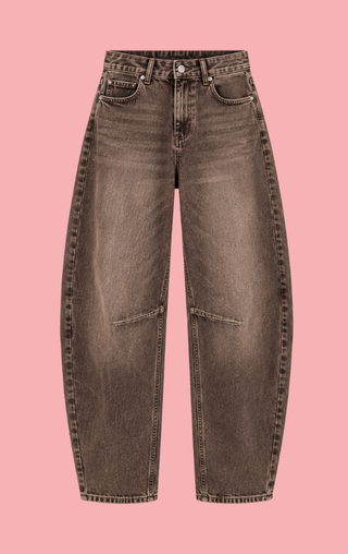 Kelly Barrel Jeans - Washed Brown