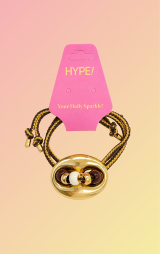 Coffee Bean Bracelet - Goud/Bruin