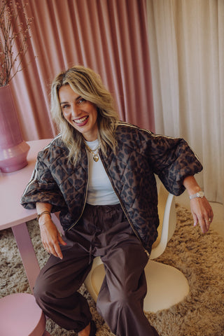 Aniek Leopard Jacket - Bruin