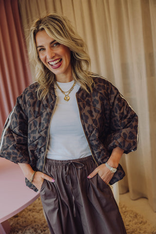 Aniek Leopard Jacket - Bruin