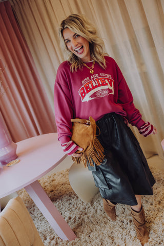 Believe Sweater - Bordeaux