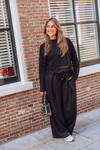 Dany Lace Longsleeve - Zwart