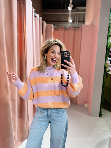 Amber Knit - Lila/Oranje