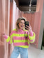 Amber Knit - Roze/Lime