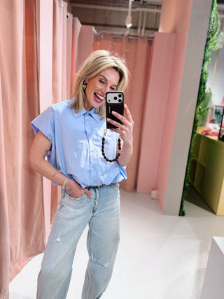 Benthe Blouse - Lichtblauw