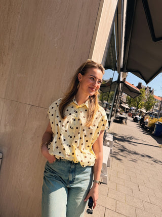 Benthe Dot Blouse - Geel