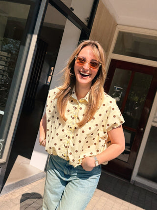 Benthe Dot Blouse - Geel