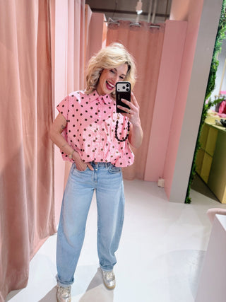 Benthe Dot Blouse - Roze
