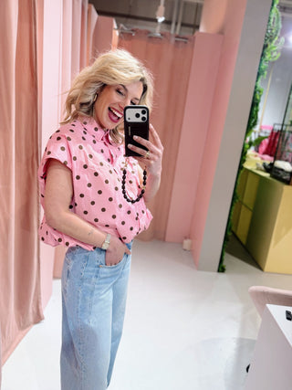 Benthe Dot Blouse - Roze