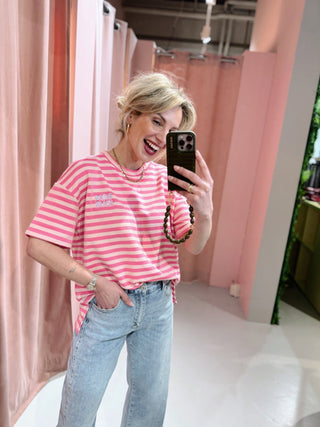 Bonjour Tee - Roze
