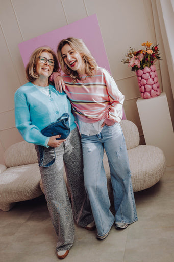 Ripped Wide Leg Jeans - Blauw