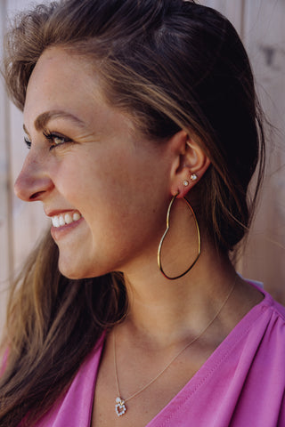 Small Heart Hoop Earrings - Goud