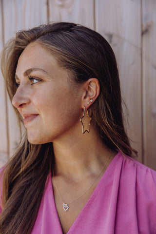 Small Star Hoop Earrings - Goud