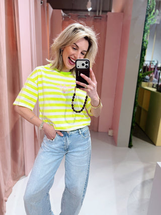 Dolce Vita Tee - Neon Geel