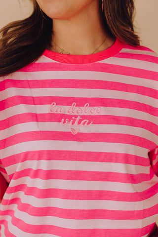 Dolce Vita Tee - Neon Roze