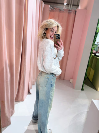 Donna High Relaxed Jeans - Stream Sky Aged