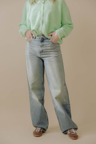 Donna High Relaxed Jeans - Stream Sky Aged