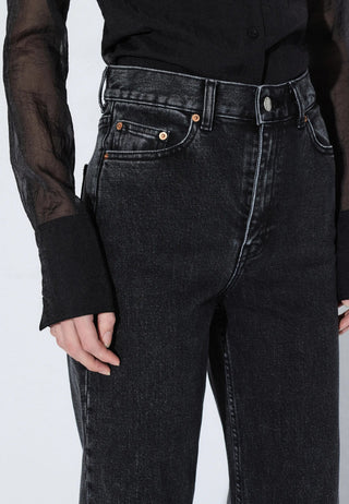 Echo High Straight Jeans - Tar Retro Black