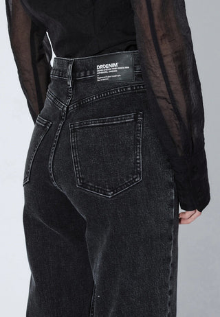 Echo High Straight Jeans - Tar Retro Black