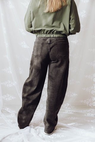 Elenor Barrel Jeans - Washed Grey