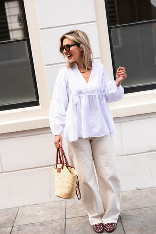 Kelly Barrel Jeans - Beige